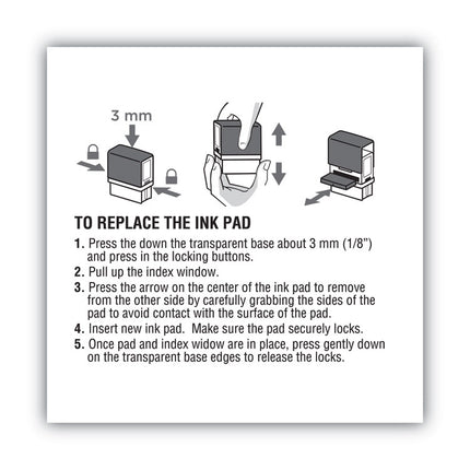 Replacement Ink Pad for 2000PLUS 1SI20PGL, 1.63" x 0.25", Black