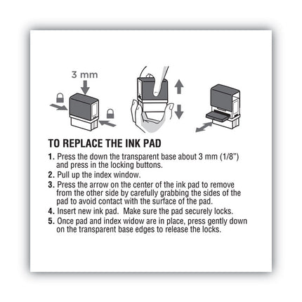 Replacement Ink Pad for 2000PLUS 1SI60P, 3.13" x 0.25", Black