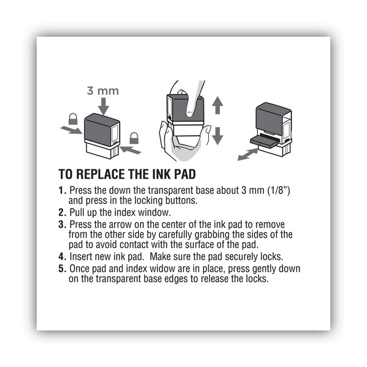 Replacement Ink Pad for 2000PLUS 1SI60P, 3.13" x 0.25", Black