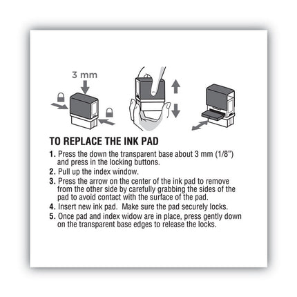 Replacement Ink Pad for 2000PLUS 1SI15P, 3" x 0.25", Black