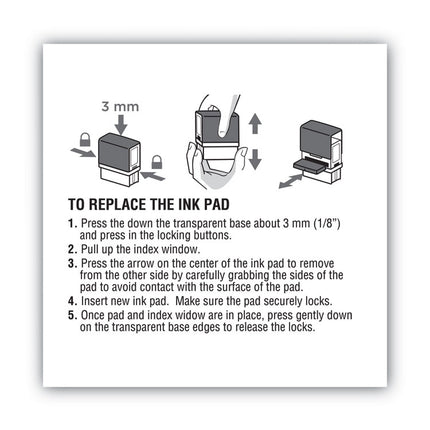 Replacement Ink Pad for 2000PLUS 1SI15P, 3" x 0.25", Red