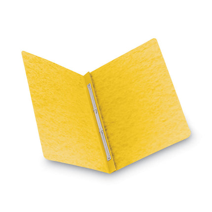 Prong Fastener Premium Pressboard Report Cover, Two-Piece Prong Fastener, 3" Capacity, 8.5 x 11, Yellow/Yellow