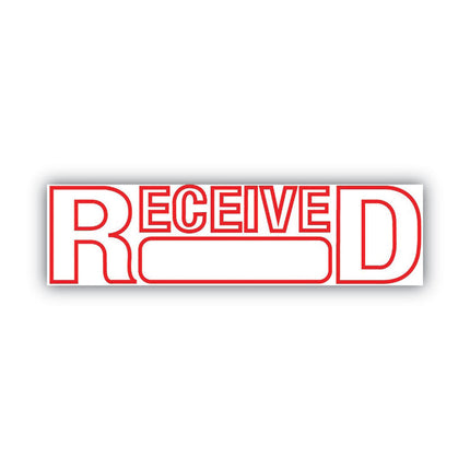Green Line Message Stamp, Received, 1.5 x 0.56, Red