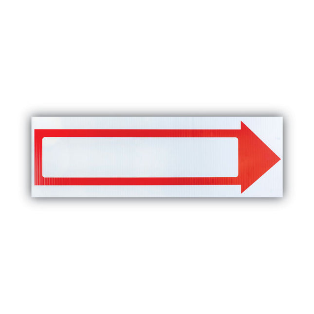 Stake Sign, 6 X 17, Blank White With Printed Red Arrow