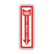 Glow-In-The-Dark Safety Sign, Fire Extinguisher, 4 X 13, Red