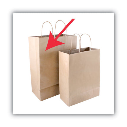 Premium Shopping Bag, Natural Twisted-Paper Handles, 12" x 6.5" x 17", Brown, 50/Box