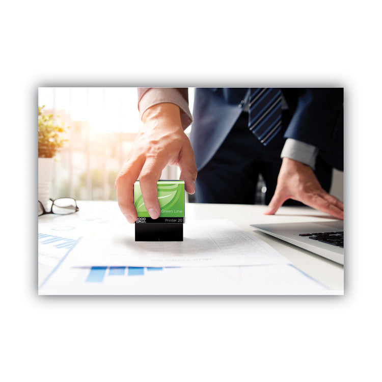 Green Line Message Stamp, Received, 1.5 x 0.56, Red