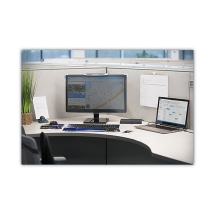 Insight Priority Puck Five-Slot Desktop Copyholder, Plastic, Blue