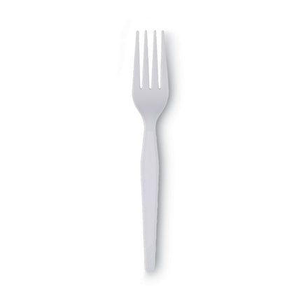 Plastic Cutlery, Heavyweight Fork, White, 100/Box, 10 Boxes/Carton