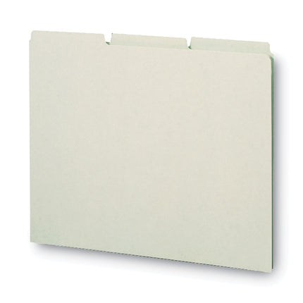 Recycled Blank Top Tab File Guides, 1/3-Cut Top Tab, Blank, 8.5 X 11, Green, 100/box