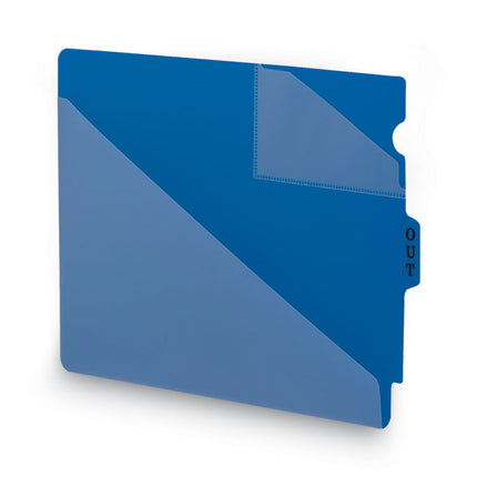 End Tab Poly Out Guides, Two-Pocket Style, 1/3-Cut End Tab, Out, 8.5 X 11, Blue, 50/box