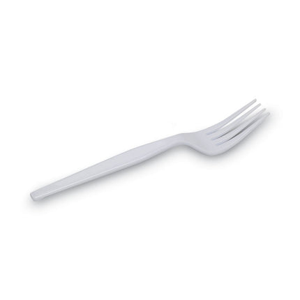 Plastic Cutlery, Heavyweight Fork, White, 100/Box, 10 Boxes/Carton