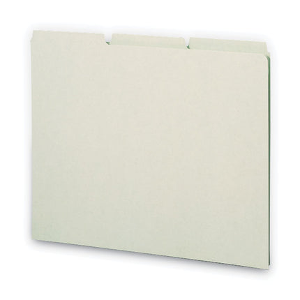 Recycled Blank Top Tab File Guides, 1/3-Cut Top Tab, Blank, 8.5 X 11, Green, 100/box