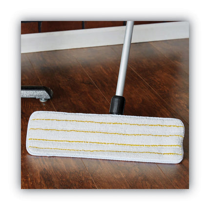 Easy Shine Applicator Pad, Microfiber, 18", White/yellow, 10/carton