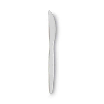 Plastic Cutlery, Mediumweight Knife, White, 1,000/Carton