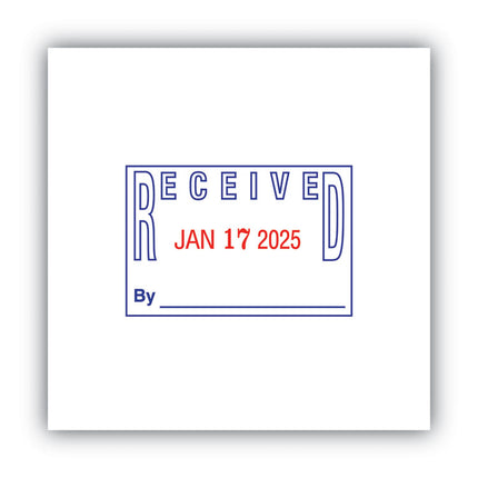 Self-Inking Heavy-Duty Line Dater, 1.25 x 1.83, Red/Blue