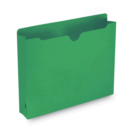 Colored File Jackets With Reinforced Double-Ply Tab, Straight Tab, Letter Size, Green, 50/box