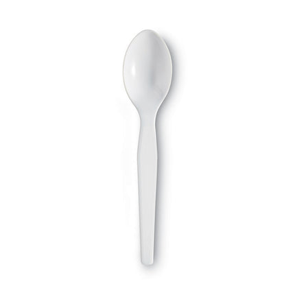Plastic Cutlery, Heavyweight Spoon, White, 100/Box, 10 Boxes/Carton