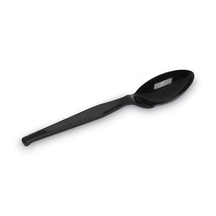 Plastic Cutlery, Heavy Mediumweight Spoon, Black, 100/Box, 10 Boxes/Carton