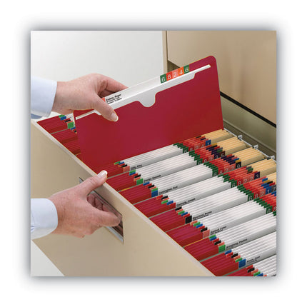 Colored File Jackets With Reinforced Double-Ply Tab, Straight Tab, Letter Size, Red, 50/box