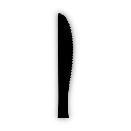 Plastic Tableware, Heavy Mediumweight Knife, Black, 100/Box, 10 Boxes/Carton