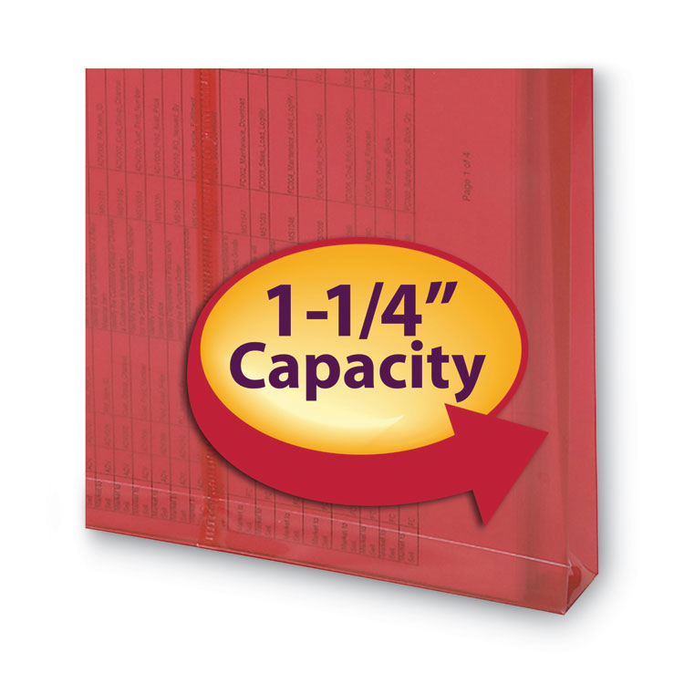 Poly String and Button Interoffice Envelopes, Open-End (Vertical), 9.75 x 11.63, Transparent Red, 5/Pack