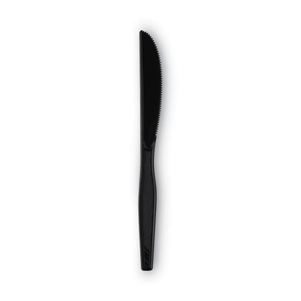 Plastic Tableware, Heavy Mediumweight Knife, Black, 100/Box, 10 Boxes/Carton