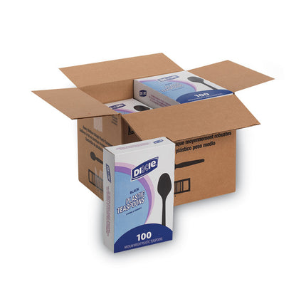 Plastic Cutlery, Heavy Mediumweight Spoon, Black, 100/Box, 10 Boxes/Carton