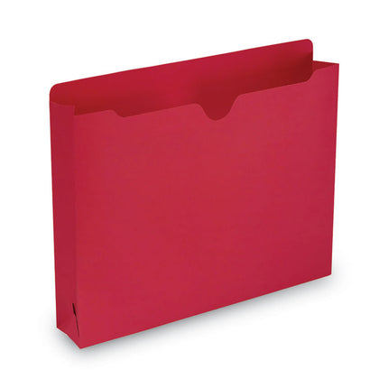 Colored File Jackets With Reinforced Double-Ply Tab, Straight Tab, Letter Size, Red, 50/box
