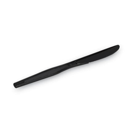 Plastic Tableware, Heavy Mediumweight Knife, Black, 100/Box, 10 Boxes/Carton