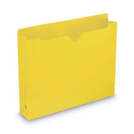 Colored File Jackets With Reinforced Double-Ply Tab, Straight Tab, Letter Size, Yellow, 50/box