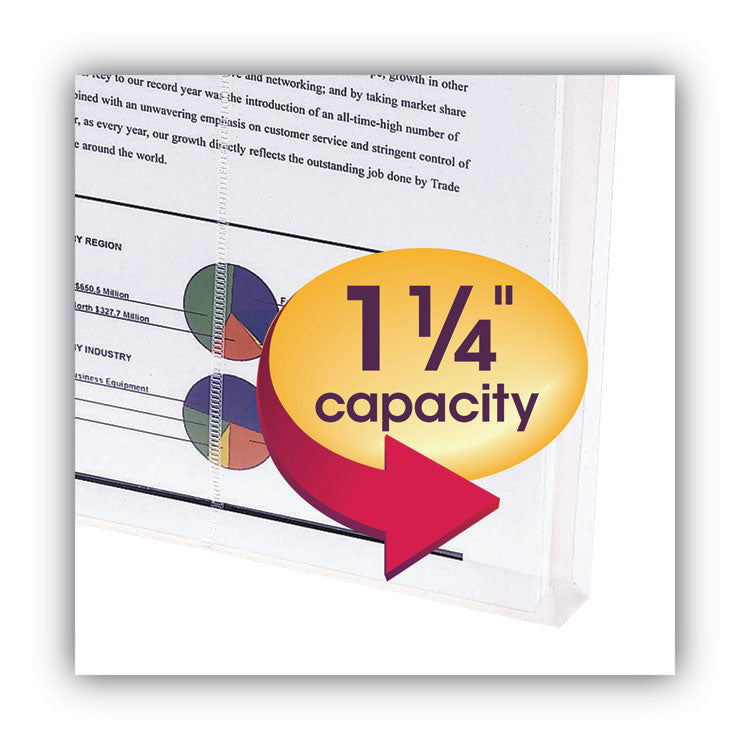 Poly String and Button Interoffice Envelopes, Open-End (Vertical), 9.75 x 11.63, Clear, 5/Pack