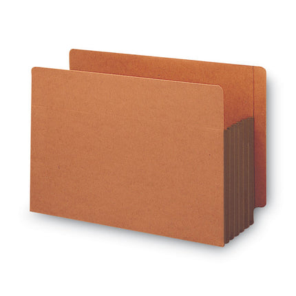 Redrope Drop-Front End Tab File Pockets, Fully Lined Colored Gussets, 5.25" Expansion, Letter Size, Redrope/Brown, 10/Box
