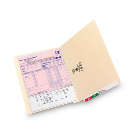 Heavyweight Manila End Tab Folders, 9.5" High Front, Straight 1-Ply Tabs, Letter Size, 0.75" Expansion, Manila, 100/Box