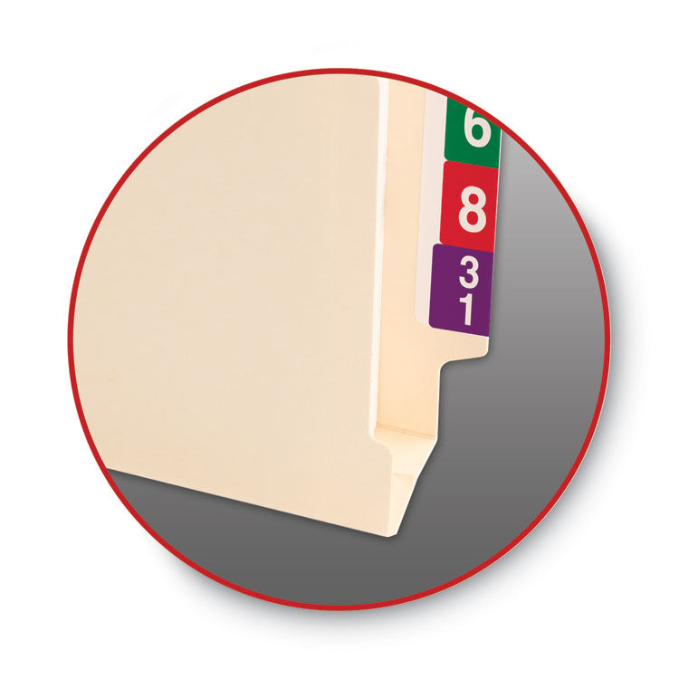 End Tab Jackets With Reinforced Tabs, Straight Tab, Letter Size, 14-Pt Manila, 50/box