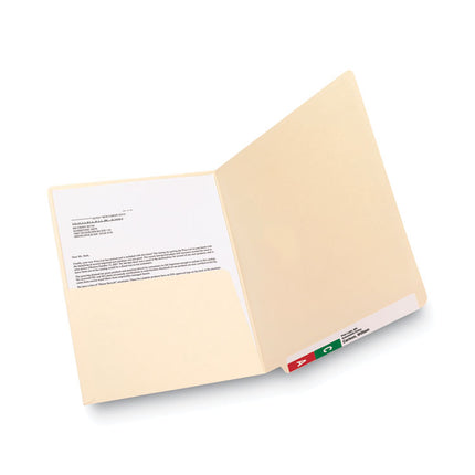 Heavyweight Manila End Tab Pocket Folders, Interior Front Panel Pocket, Straight Tabs, Letter Size, 11-pt Manila, 50/Box