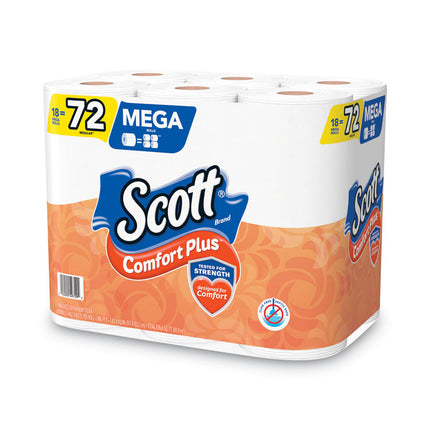 Comfortplus Toilet Paper, Mega Roll, Septic Safe, 1-Ply, White, 425 Sheets/roll, 18 Rolls/pack