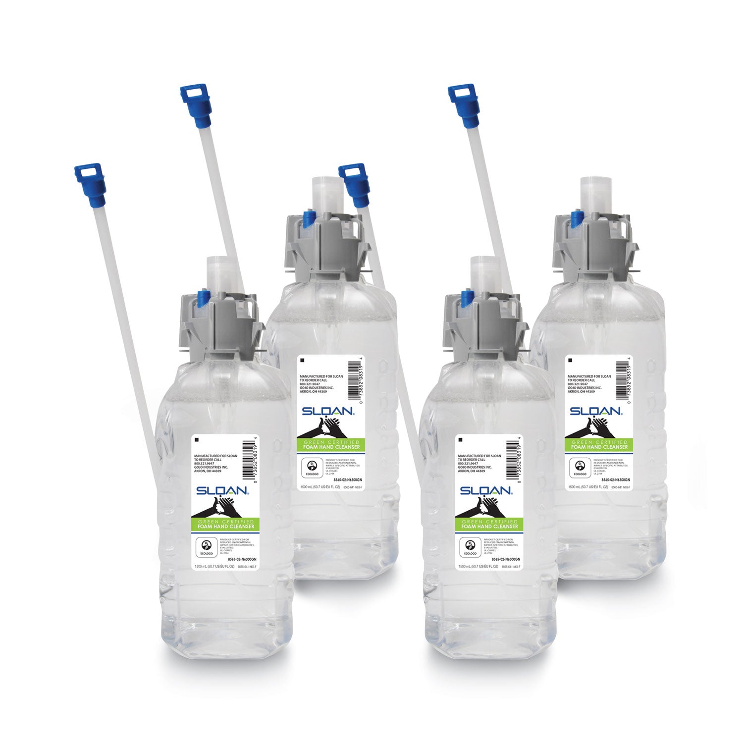 SLOAN Green Certified Foam Hand Cleanser Refill, Fragrance-Free, 1,500 mL, 4/Carton