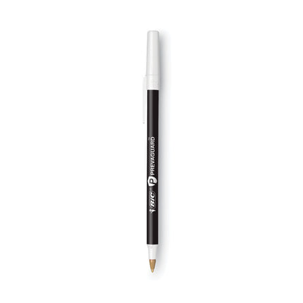 PrevaGuard Round Stic Ballpoint Pen, Stick, Medium 1 mm, Black Ink, Black Barrel, 60/Pack