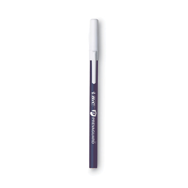 PrevaGuard Round Stic Ballpoint Pen, Stick, Medium 1 mm, Blue Ink, Blue Barrel, 8/Pack