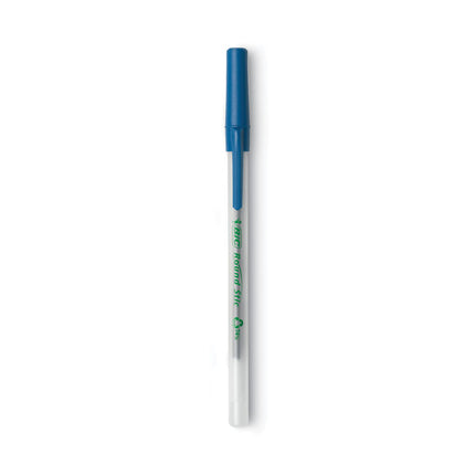Ecolutions Round Stic Ballpoint Pen Value Pack, Stick, Medium 1 Mm, Blue Ink, Clear Barrel, 50/pack