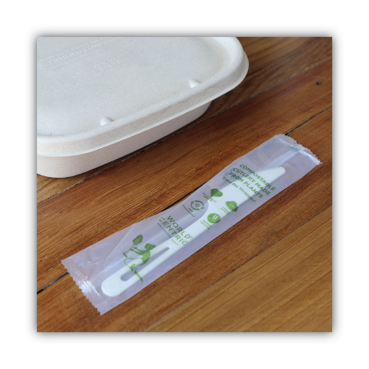 TPLA Compostable Cutlery, Knife, Plastic, White, 750/Carton