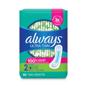 Ultra Thin Pads, Super Long 10 Hour, 40/pack