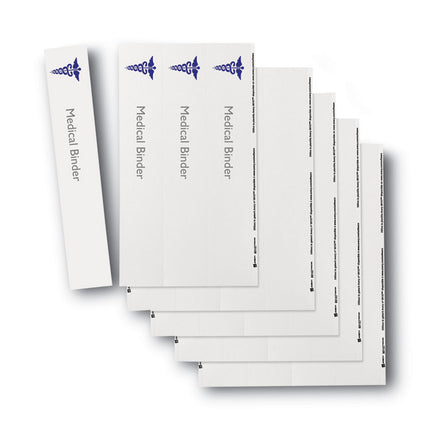 Binder Spine Inserts, 2" Spine Width, 4 Inserts/sheet, 5 Sheets/pack