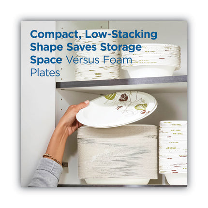Pathways Soak-Proof Shield Mediumweight Paper Plates, 8.5" Dia, Green/burgundy, 125/pack