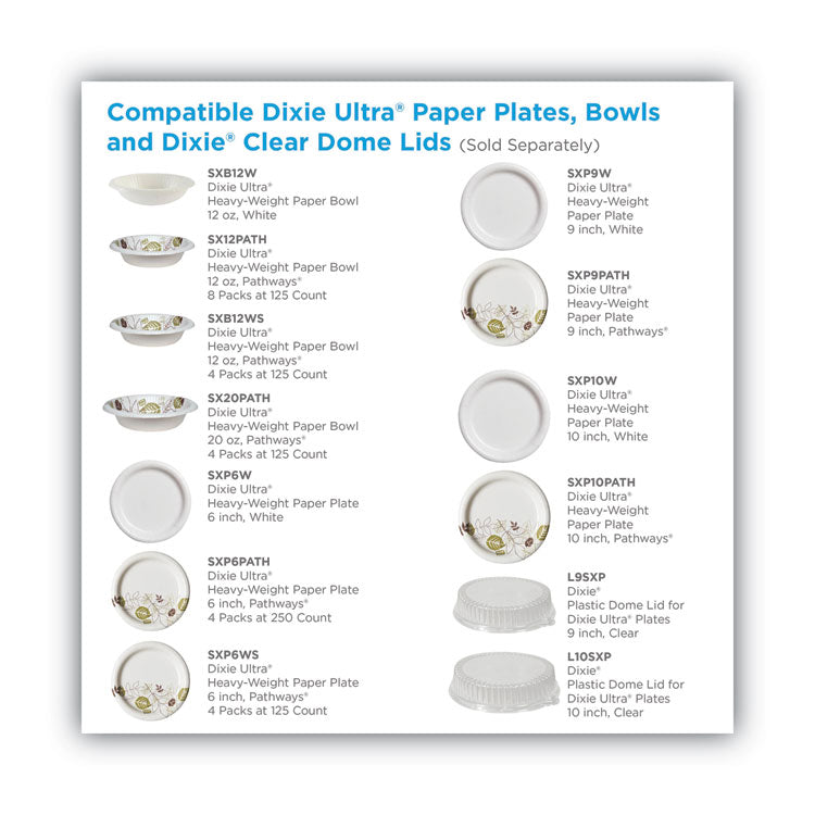 Pathways Soak Proof Shield Heavyweight Paper Plates, WiseSize, 10.13" dia, Green/Burgundy, 500/Carton