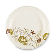 Pathways Soak-Proof Shield Mediumweight Paper Plates, Wisesize, 8.5" Dia, Green/burgundy, 125/pack, 4 Packs/carton