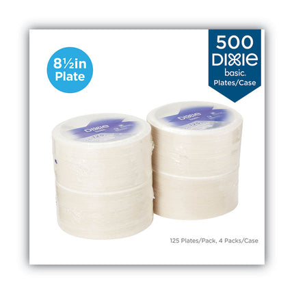 Paper Dinnerware, Plate, 8.5" dia, White, 125/Pack, 4/Carton
