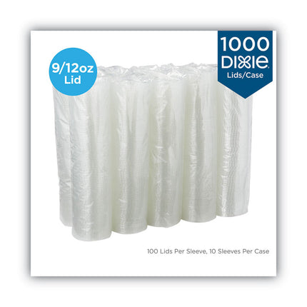 Cold Drink Cup Lids, Fits 9 oz to 12 oz Cold Cups, Plastic, Clear, 100/Sleeve, 10 Sleeves/Carton