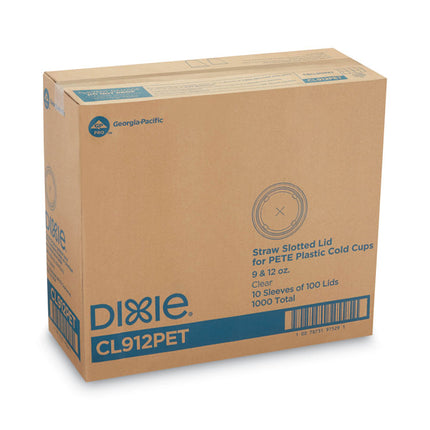 Cold Drink Cup Lids, Fits 9 oz to 12 oz Cold Cups, Plastic, Clear, 100/Sleeve, 10 Sleeves/Carton